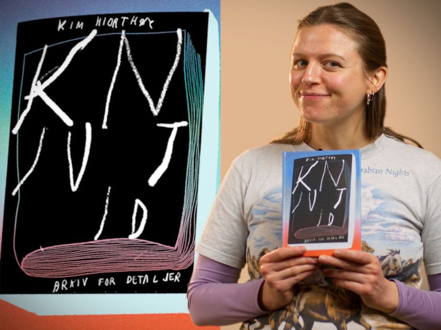 Bibliotekets litteraturformidler Kirsten holder bogen "Knivtid"